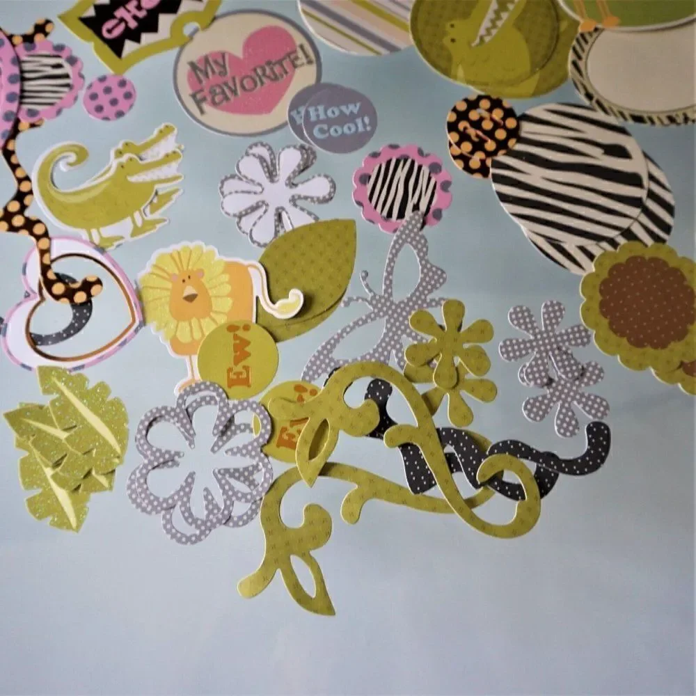 Zoo Animals Scrapbooking Cut-Outs 80 pieces